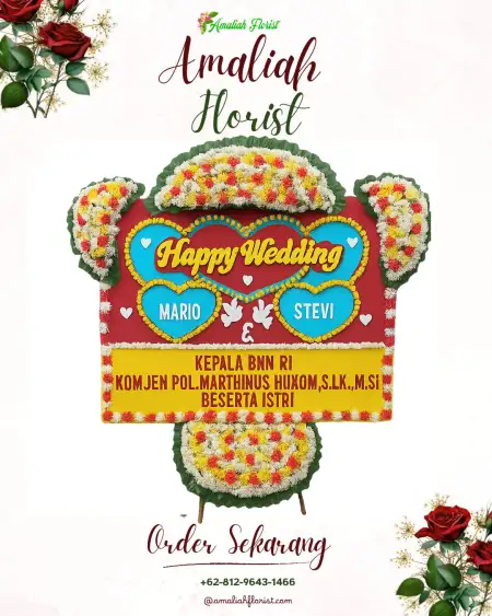 Papan Bunga Pernikahan Kuncir